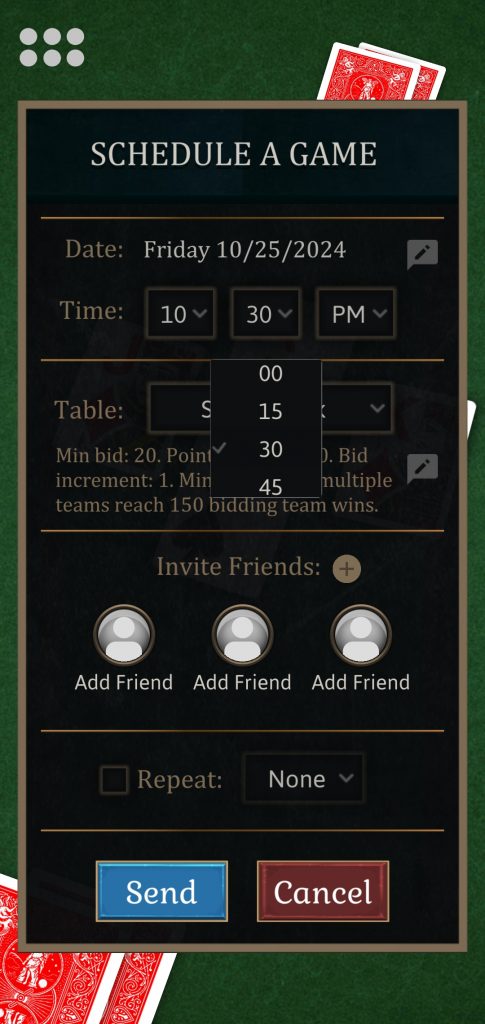 Pinochle Time Select Screenshot